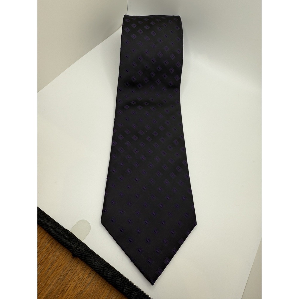 Palenzo‎ Collection Silk Tie Made in Italy Purple Diamond Pattern 62 in